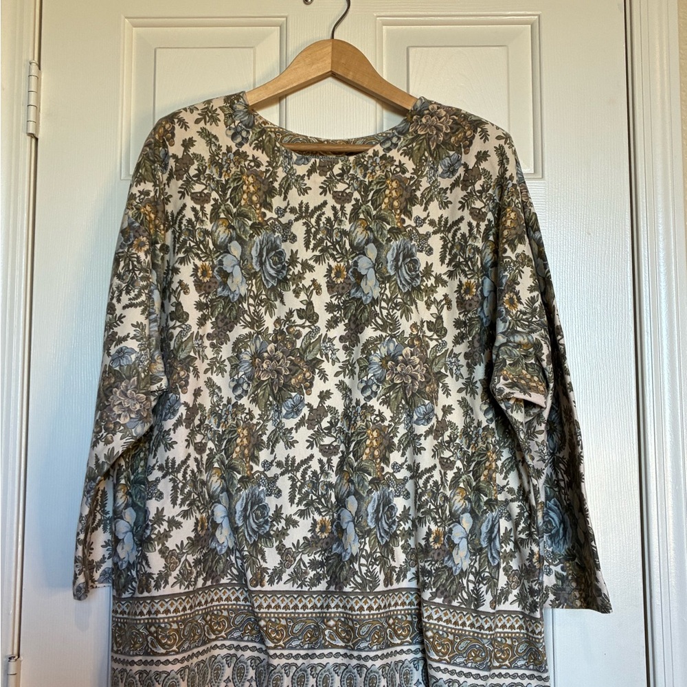 Floral Patterned Women's Tunic Top